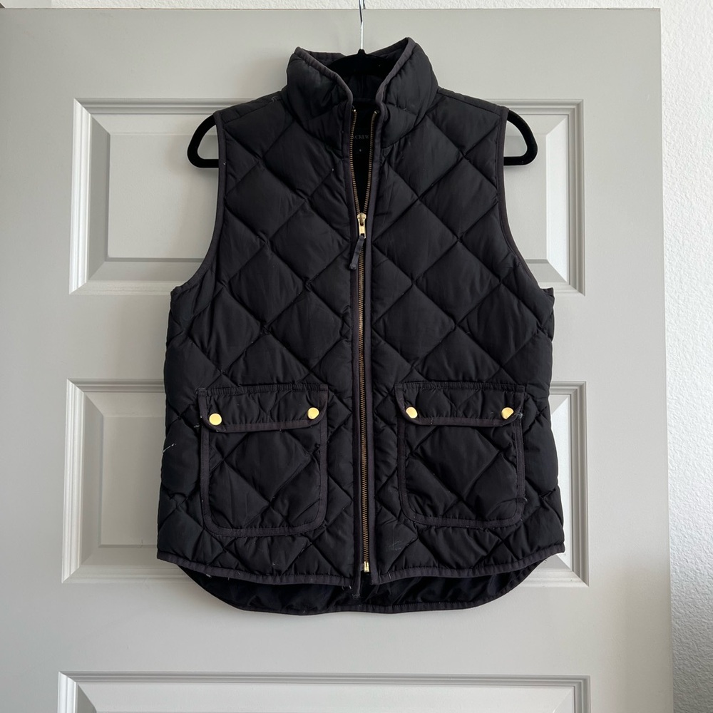 J. Crew Black Quilted Vest